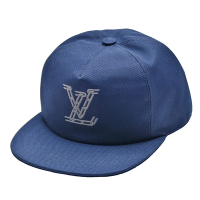 LV MP2590經典Newsboy鍊條LV LOGO標誌棒球帽(海軍藍色)