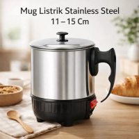 Mug Listrik Mini Stainless Steel 11–15 cm Electric Mug Cooker Panci Listrik Portable Masak Mie Insta