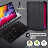 Smart Tablet Case for Apple IPad Air 4 10.9" 2020/Pro 11" (2018/2020) PU Leather Folding Stand Cover + Bluetooth Keyboard + Pen