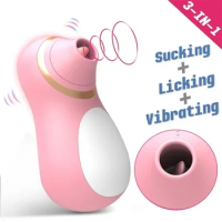 Powerful Clit Sucker Vibrator Tongue Vibrating Nipple Sucking Blowjob Clitoris Stimulator Etotic Sex Toys For Women Masturbator