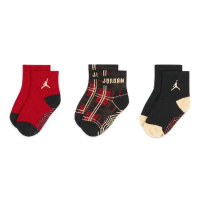 Nike 襪子 Jordan Create 寶寶襪 嬰兒襪 紅 黑 格紋 喬丹 聖誕節 JD2243006TD-001