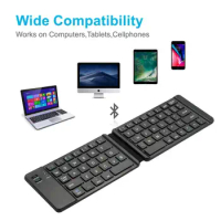 Portable Light-Handy Mini Wireless Bluetooth Folding Keyboard,Foldable Wireless Keypad for IOS/Android/Windows ipad Tablet phone