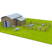 Outland Models Railway Scenery Country Farm Barn with Accessories 1:87 HO Scale