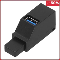 TT computer 1PCS Portable Plug and Play USB 3.0 Hub With Lanyard Black USB Splitter 3 Port High Spee