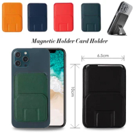 Magnetic Wallet Card Holder For MagSafe Leather Wallet for iPhone 15 14 13 Pro Max Bracket Card Holder Back For Samsung S24 S22