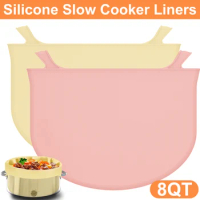 Silicone Slow Cooker Liner Reusable Silicone Slow Cooker Insert Liner with Handle Leakproof Slow Cooker Silicone Insert Heat