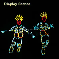 Luminous Dance Costumes for Men, Cold Light Clothing, EL Wire Party Clothes, Scintillation Costume, Indian, Glowing