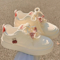 Butterfly Knot White Sneakers for Women 2025 Hot New High-Value Autumn Breathable Versatile Casual S