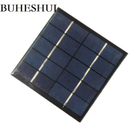 BUHESHUI 1.2W 5V Solar Cell Solar Panel Module DIY Solar System For 3.7V Battery Charger Education Kits Epoxy 100*100MM 500pcs