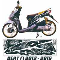 STICKER STRIPING POLET LIS BEAT MOTOR HITAM MOTIF VARIASI STIKER BEAT FI 2012 2013 2014 2015 2016 ST