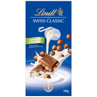 Lindt 瑞士蓮 經典榛果牛奶巧克力(100g)-效期2024/08/31