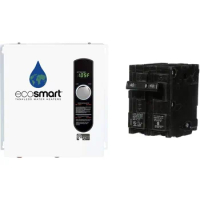EcoSmart ECO 27 Tankless Water Heater, Electric,27-kW-Quantity 1 &amp; Siemens Q240 40-Amp Double Pole Type QP Circuit Breaker Black