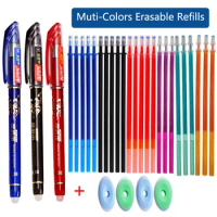 Colorful erasable gel pen 0.5mm refill red blue black purple hot erasable ballpoint pen refill grindable and erasable cross-bord