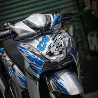 Mẫu Tem Rời Lửa Sh 350i - Trắng Xanh - Chất liệu Decal 3 Lớp