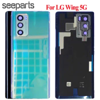 6.8" For LG Wing 5G Back Housing Glass Rear Battery Cover LMF100N LM-F100V Battery Cover Replacement Parts