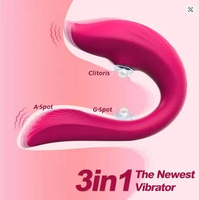3in1 APP Kontrol Sucking Vibrating Massager ,U Shape Wireless Bluetooth Panties Wearable Alat Pijat 
