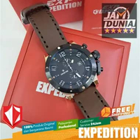 JAM TANGAN PRIA EXPEDITION ORIGINAL CHRONOGRAPH BROWN ROSE GOLD DIAL BLACK KULIT EXF 6381 EXF6381 EX