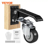 VEVOR 165 lbs 2.5" Set of 4 Workbench Caster Wheels Side Mounted Retractable Stepdown Wheel 360° Swivel for Tables and Equipment