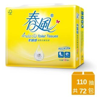 【週期購】春風抽取式衛生紙-山茶花柔韌感-110抽*12包*6串