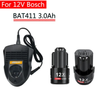 Bosch-Batería de repuesto de 12V, 3000mAh, BAT411, para Bosch BAT412A, BAT413A, D-70745GOP, 2607336013, 2607336014, PS20-2