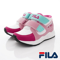 ★FILA斐樂頂級童鞋-高足弓護踝機能運動鞋款2-J424V-122桃粉藍(中小童段)