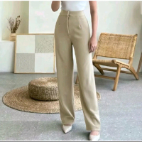 Cozie Knit Pants-Celana Highwaist Panjang Wanita Kulot Rib Premium/ Celana Panjang Koreaan Style Ant