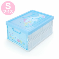小禮堂 大耳狗 透明蓋折疊收納箱 塑膠收納箱 拿蓋收納箱 玩具箱 雜物箱 (S 藍 甜點)