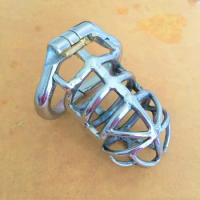 Stainless Steel Male Chastity Cage Long Men's Locking Belt Restraint Device Cock Rings Chastity Belt