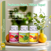 Vitasigi-F Vitamin C & Chlorella Anak | 45 Tablet Hisap | Rasa Jeruk, Apel, Stroberi