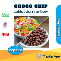 choco chip dan rainbow chip repack 100 gr dan 50 gr