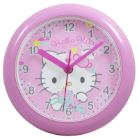 【SANRIO 三麗鷗】Hello Kitty掛置雙用防水型靜音掛鐘(JM-W2372KT-P)