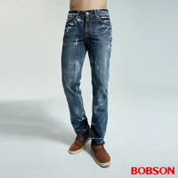 BOBSON  男款雪花直筒牛仔褲(1759-53)