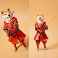 JXK JXK135 1/6 Fashion Creative Design Scene Decoration Samurai Shiba Inu Mini Pet Dog With Katana Fit 12" Action Figure Model