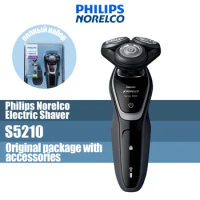 Philips Norelco Electric Shaver series 5000 with accessories, Wet &amp; dry, electric rotation shaver for men, S5210 Black