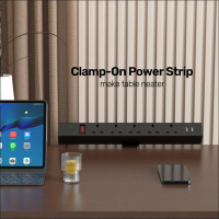 (Hot) Clamp-On Surge Protector Power Strip Extension with 2 USB Ports 4 AC Outlets On/Off Switch Mul
