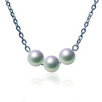 【小樂珠寶】全美高品質南洋深海貝珍珠項鍊(10mm三顆超值)