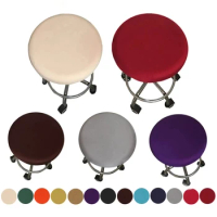 HOLAROOM Round Chair Cover Spandex Bar Stool Cover Elastic Seat Covers Home Nursery Chair Stretch Chair Slipcover Solid Colors