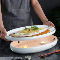 蠟燭加熱明爐黑線陶瓷保溫菜盤湯盤酒店餐廳干鍋水煮魚盤特色餐具