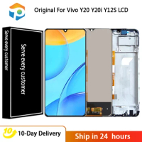 6.51'' Original LCD With Frame For Vivo Y20 Y20s Y20i Y12S LCD Display with Touch Screen Replacement Assembly Free Tools