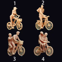 1/72 1/24 Figure Couple Riding Bicycle High-quality 3D Printing Resin 1/64 Miniature Unpainted Self Painting Garage Kit WY-023