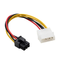 High Quality 4 Pin to 6 Pin PCI-Express PCIE Graphic Video Card Power Converter Cord Adapter Cable 18cm