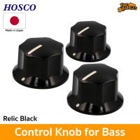 Hosco Relic Black Control Knob for Bass Volume / Tone จุก โวลุ่ม โทน เบส เซต3ชิ้น Made in Japan