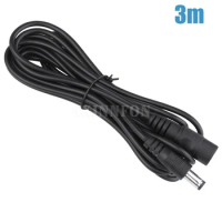 100pcs/lot 3M DC Power Extension 2.1mm X 5.5mm Cord Cable CCTV Extender Male to Female 3 Meter DHL Free shipping