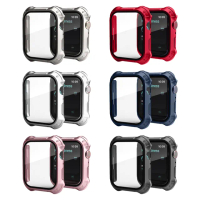 【全包盔甲】Apple Watch Series 9/8/7 41mm 鋼化玻璃貼+防撞邊框 一體式保護錶殼