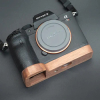 Wood Camera Grip Handmade Handle Baseplate Ebony Walnut For SONY A7R4 A9M2 A7S3 A1