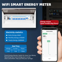 63A 1P+N WIFI Smart Switch Energy Meter KWh Metering Monitoring Circuit Breaker Timer Relay MCB TUYA Smart Life 110VAC 230VAC