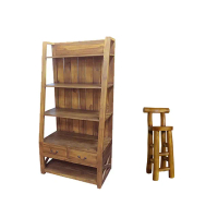 【吉迪市柚木家具】開放式雙抽收納置物櫃/書櫃 RPBC017A(收藏 收納 省空間 層架 書架 陳列架 展示)