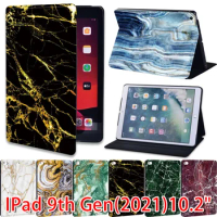 For iPad 10.2 inch Case 2021 IPad 9th Generation Case Funda ipad 9 PU Leather Stand Folio Cover Marble Series Pattern