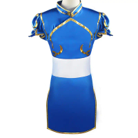 7C49 ชุดชุนลี ชุนหลี สตรีทไฟท์เตอร์ ชุดกี่เพ้า Game Anime Cosplay Costume