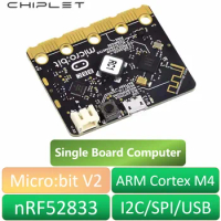 1Pcs Single Board Computers Micro:bit V2.2 Board nRF52833 ARM Cortex M4 I2C/SPI/USB Programming Steam Python Microbit